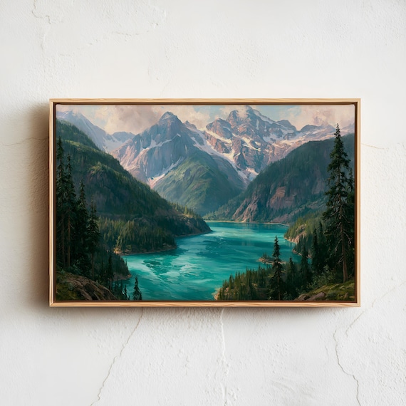 North Cascades National Park Turquoise Lake Mountain Landscape Poster