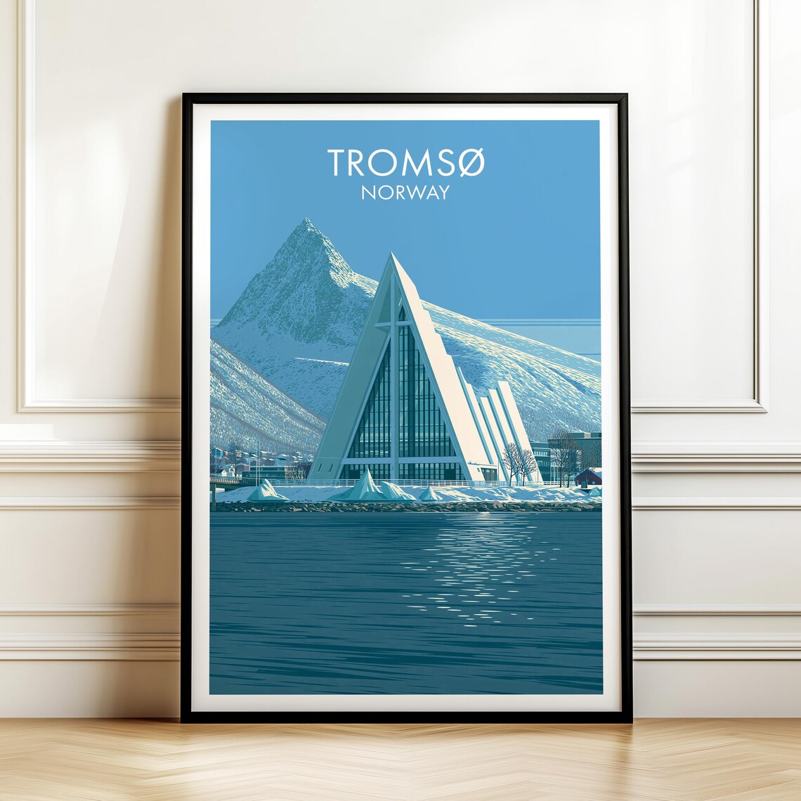 Arctic Cathedral Troms Norway Vintage Travel Poster