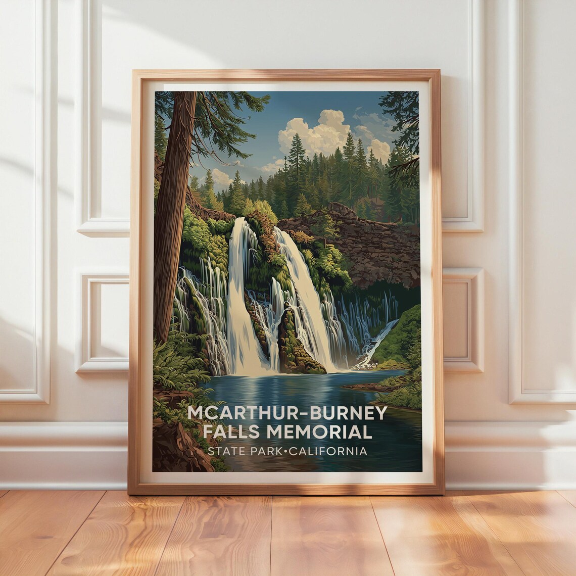 McArthur-Burney Falls Vintage California Travel Poster