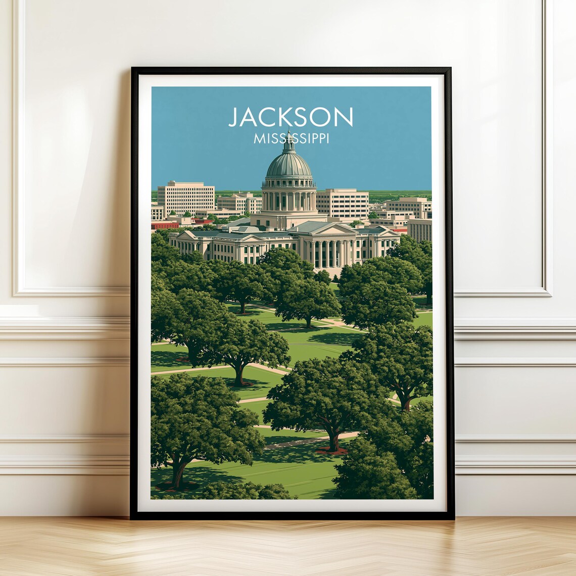Jackson Mississippi Vintage Travel Poster