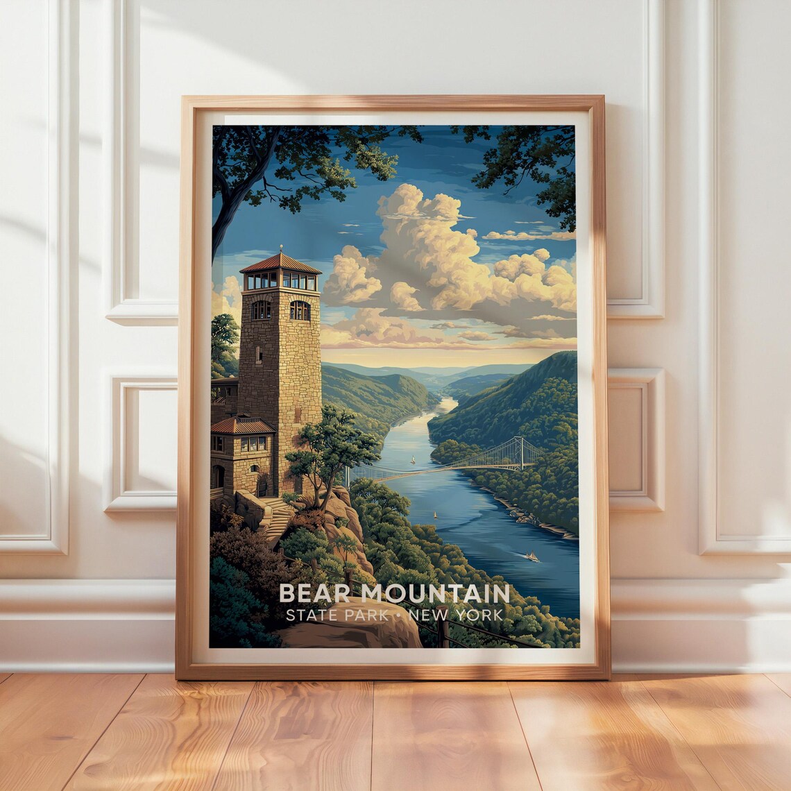 Bear Mountain State Park Vintage Travel Poster, Landscape