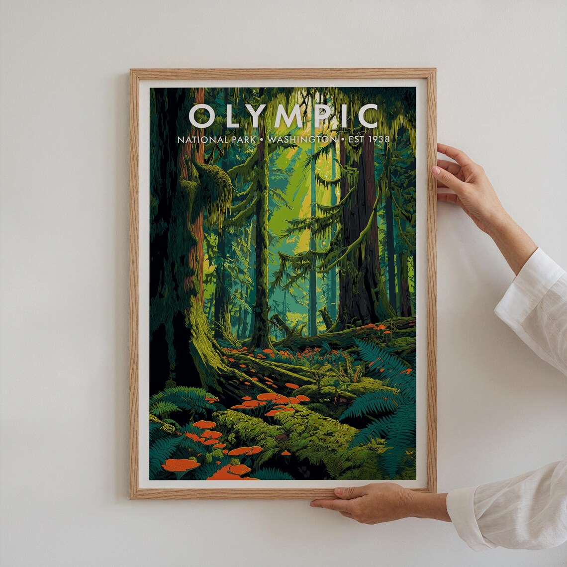 Olympic National Park Retro Travel Poster - Image 2