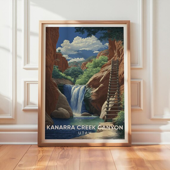 Kanarra Creek Canyon Vintage Travel Poster