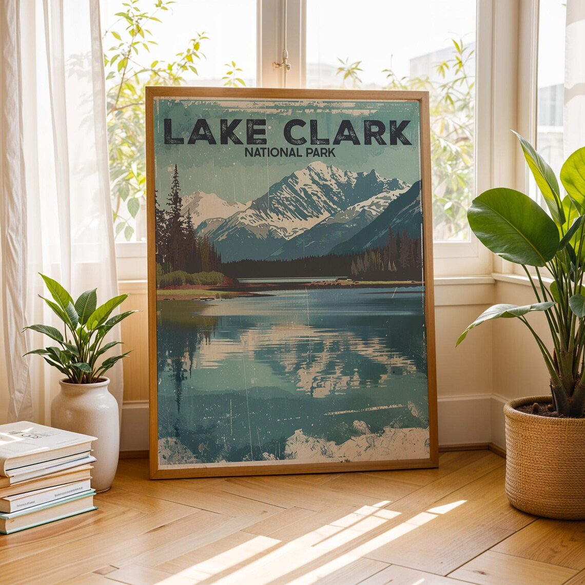 Lake Clark National Park Vintage Travel Poster