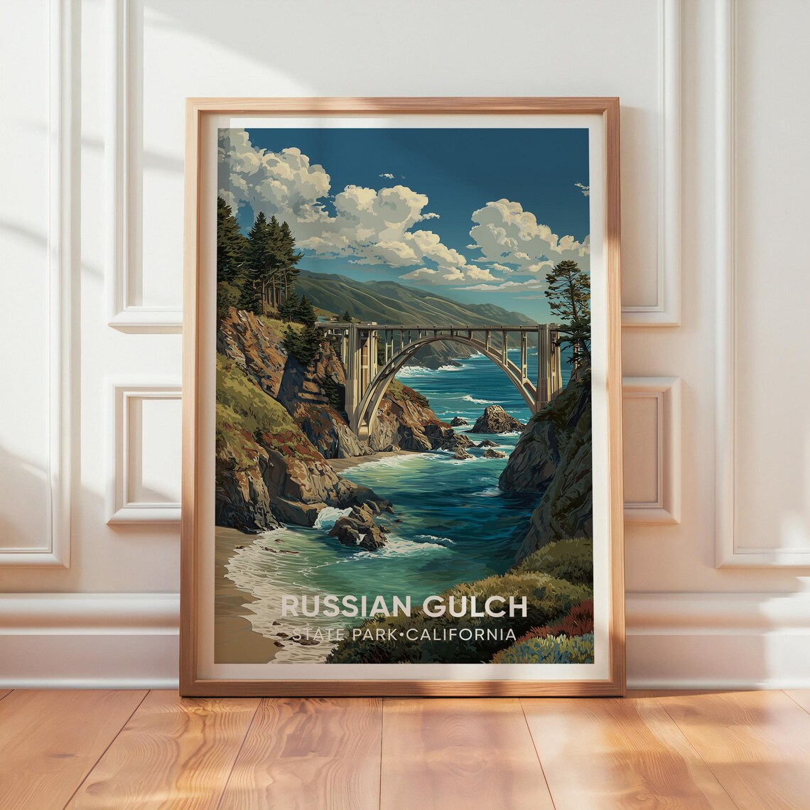 Russian Gulch State Park - Vintage Travel Poster