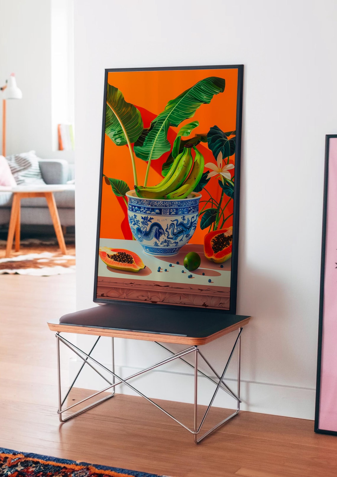 Banana Painting Print, Kitsch Preppy Fruit Decor - Image 4