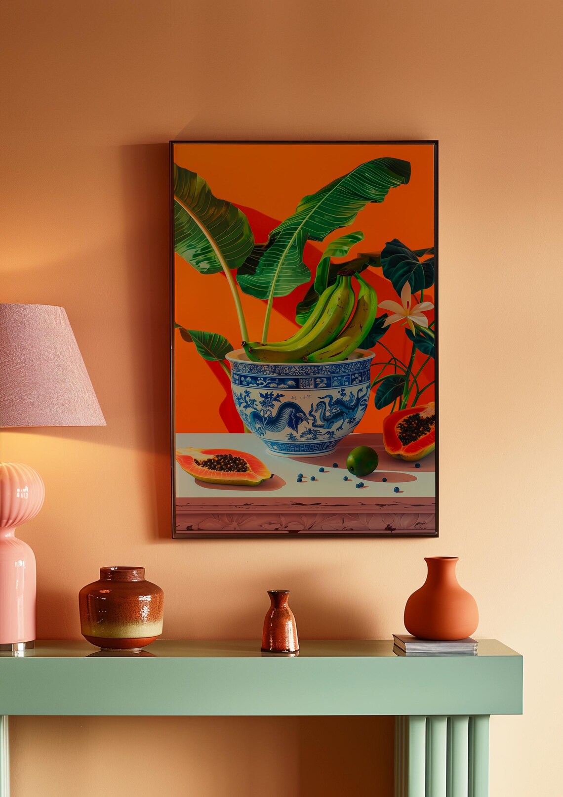 Banana Painting Print, Kitsch Preppy Fruit Decor - Image 2