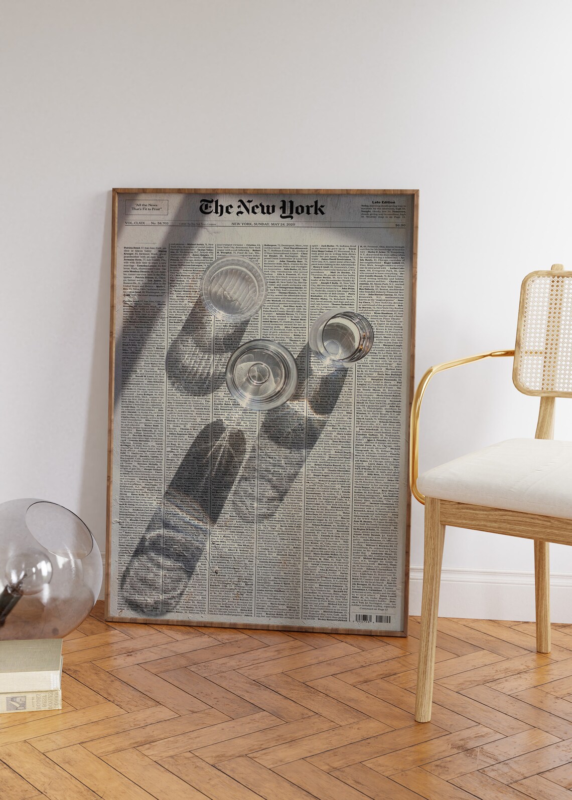 Retro Newspaper Typography Print, 70s Psychedelic