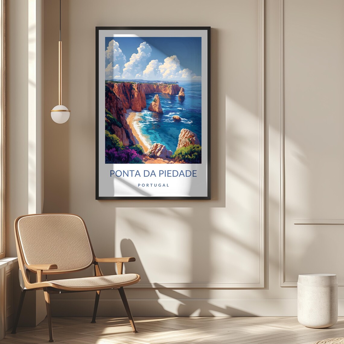 Ponta da Piedade Portugal Red Cliffs Algarve Coast Travel Poster - Image 2