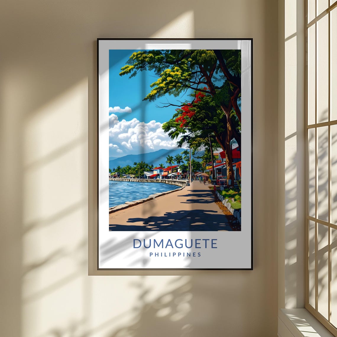 Dumaguete Philippines Shaded Boulevard Seaside Walk Travel Poster - Image 3