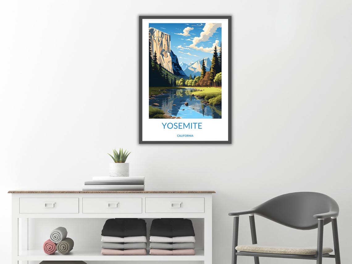 Yosemite Valley El Capitan Merced River Reflection California Poster - Image 2