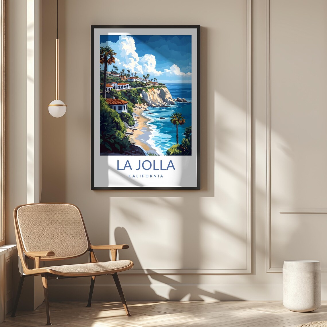 La Jolla California Ocean Cliffline Beach Scene Travel Poster - Image 2