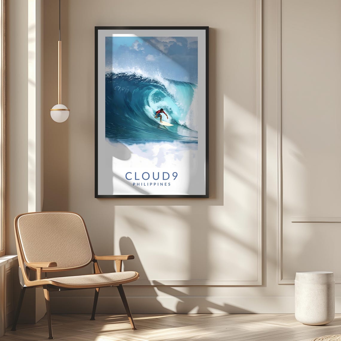Cloud 9 Philippines Barrel Wave Surfer Ride Ocean Travel Poster - Image 2