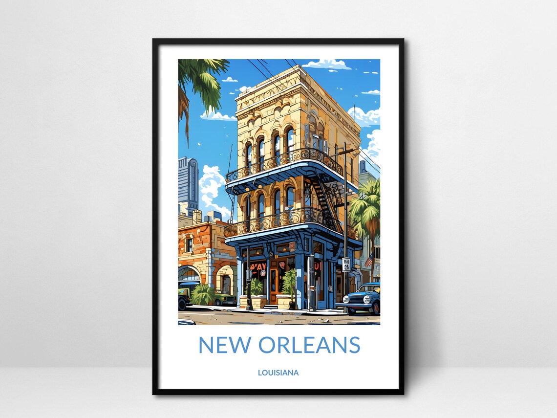 New Orleans Louisiana French Quarter Balcony Building Poster