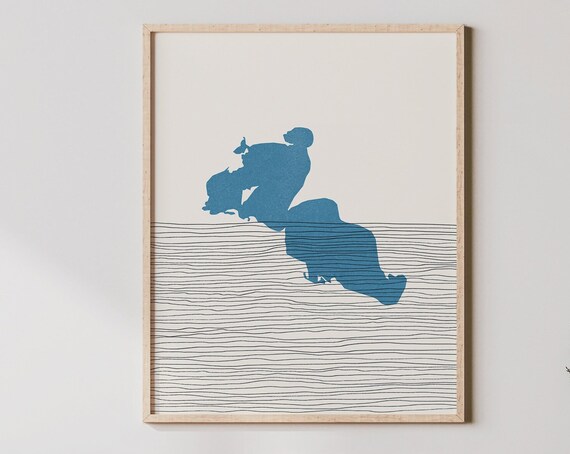 Clearwater Lake Minnesota Silhouette Boho Map Art Lakehouse Poster