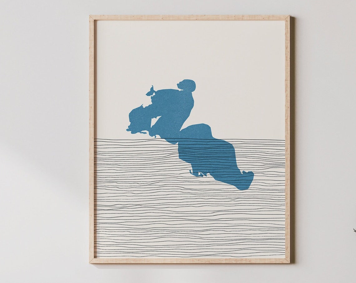 Clearwater Lake Minnesota Silhouette Boho Map Art Lakehouse Poster