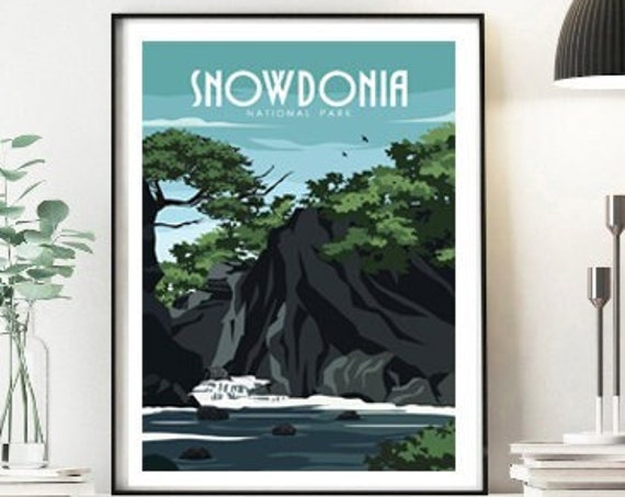 Snowdonia Travel Poster Snowdonia Wall Art Wales Wall Art New Home Gift Traveller Gift Welsh Gift Welsh Wall Art Scenic Poster