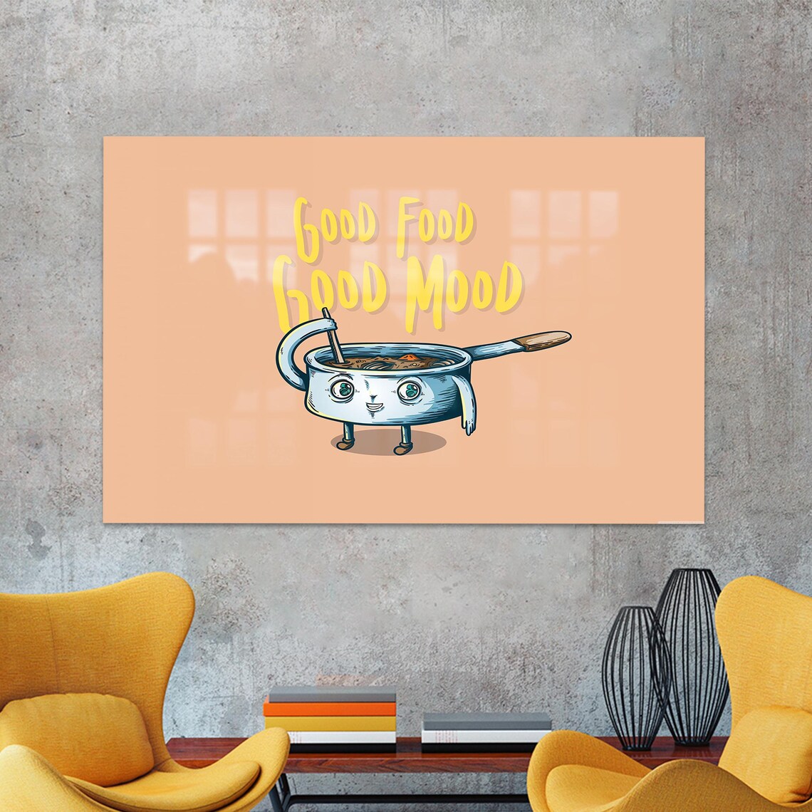 Cute Art Decor Minimalist Wall Goog Food Glass Tempered Print Modern Kitchen Personalized Gift