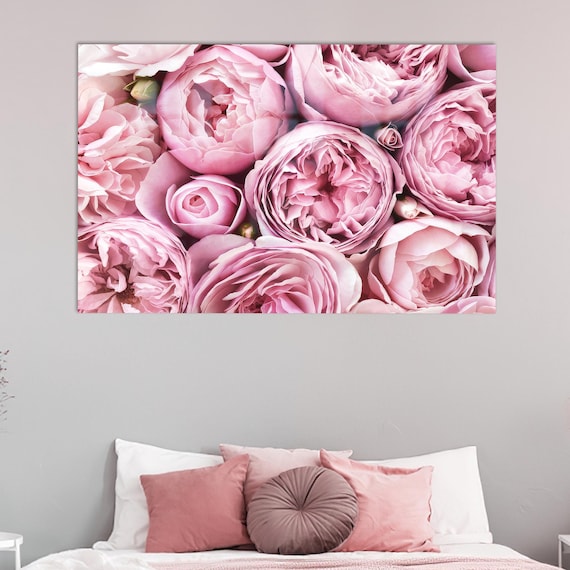 Soft Blush Pink Peonies Close Up Romantic Floral Glass Print