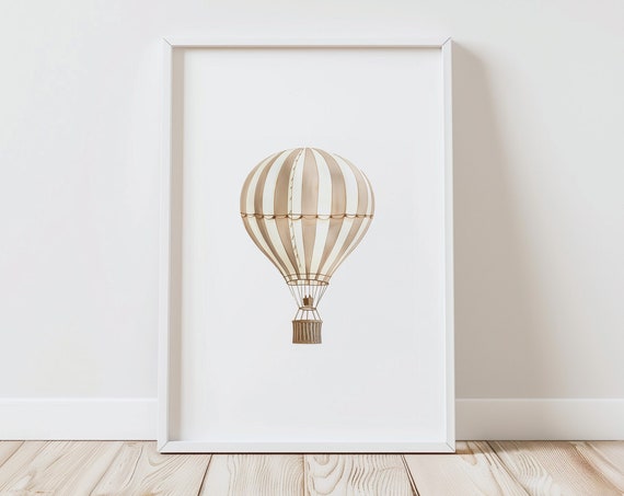 Hot Air Balloon Nursery Print Vintage Nursery Decor Travel Wall Art Gender Neutral Nursery Decor Kids Room Decor