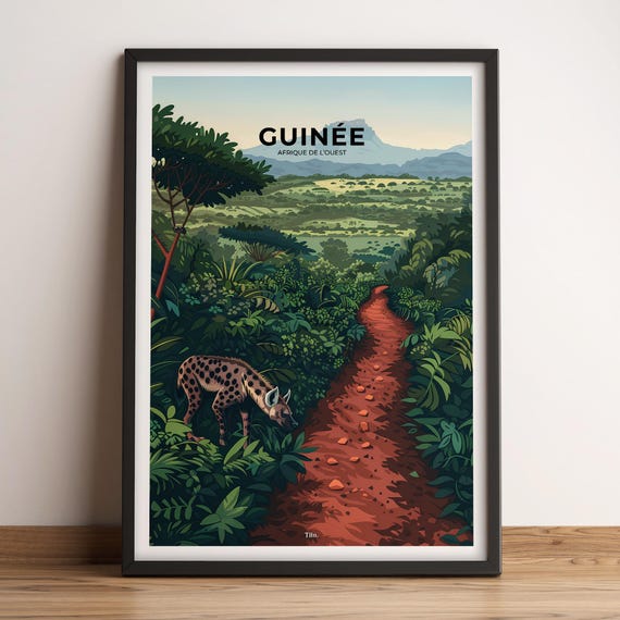 Guinea Poster Guinea Travel Poster Guinea Art Print Guinea Poster Guinea In West Africa Travel Gift
