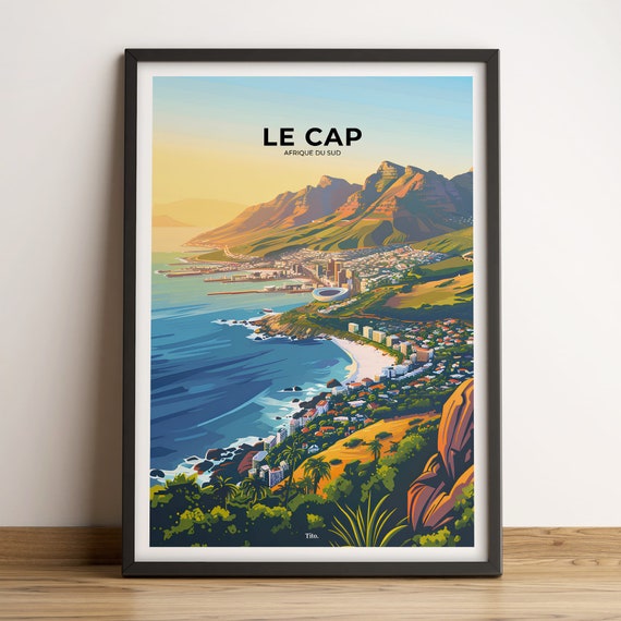 Cape Town Poster Cape Town Travel Poster Cape Town Art Print Cape Town Vintage Poster Cape Town In South Africa Customizable Gift