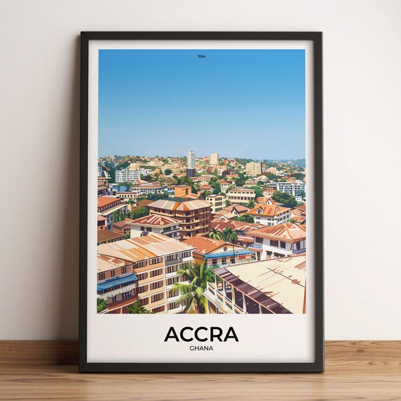 Accra Poster Accra Travel Poster Accra Art Print Accra Poster Accra In Ghana Customizable Gift