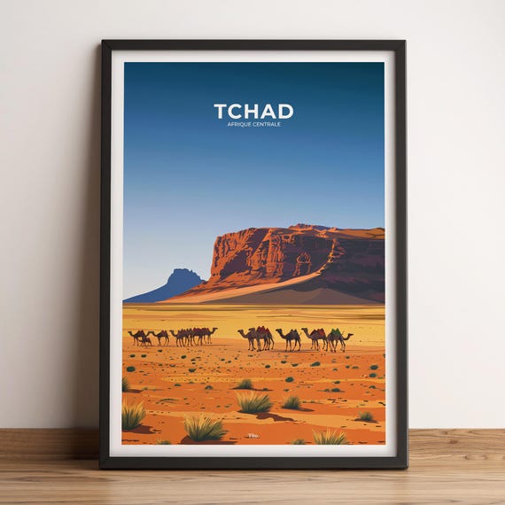 Chad Poster Chad Travel Poster Chad Art Print Chad Poster Sudan In Central Africa Travel Gift