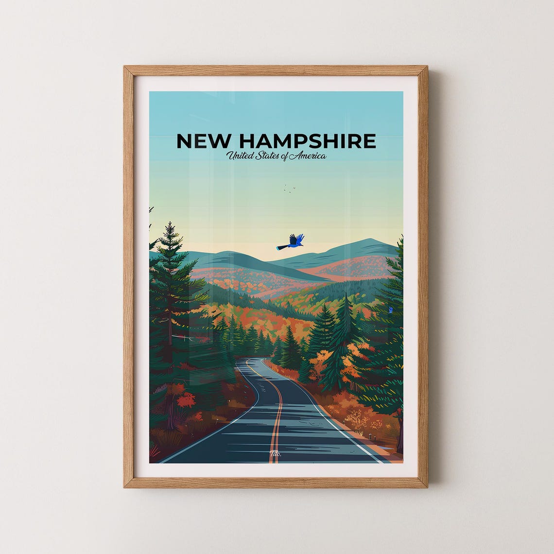New Hampshire Autumn Scenic Mountain Road Fall Foliage Poster