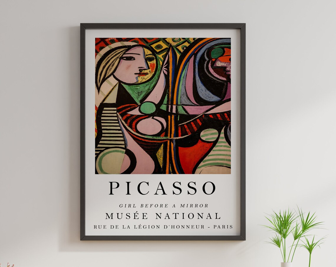 Picasso Girl Before a Mirror Cubist Museum Exhibition Art Poster - Image 2