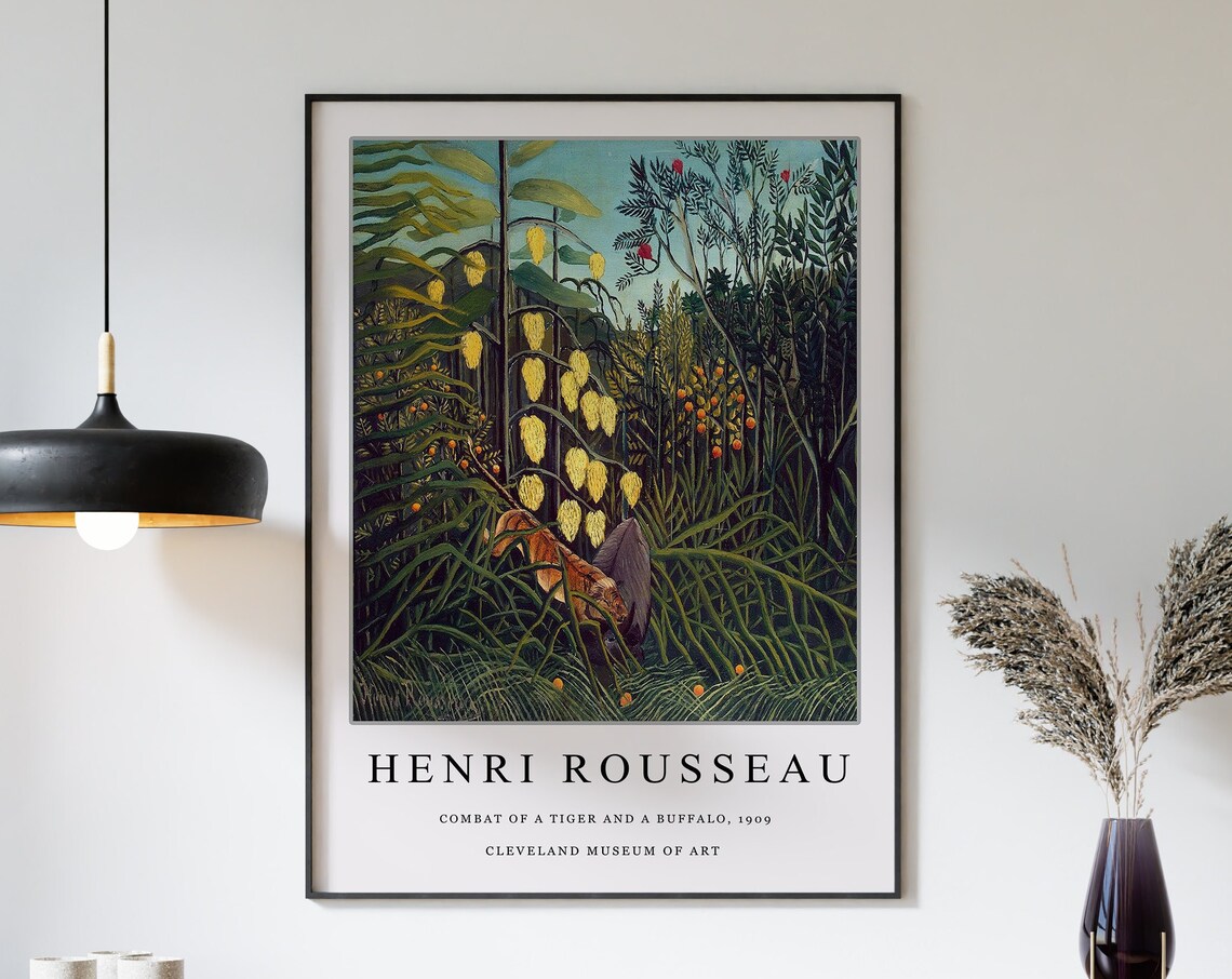 Henri Rousseau Combat of a Tiger and a Buffalo 1909 Art Poster