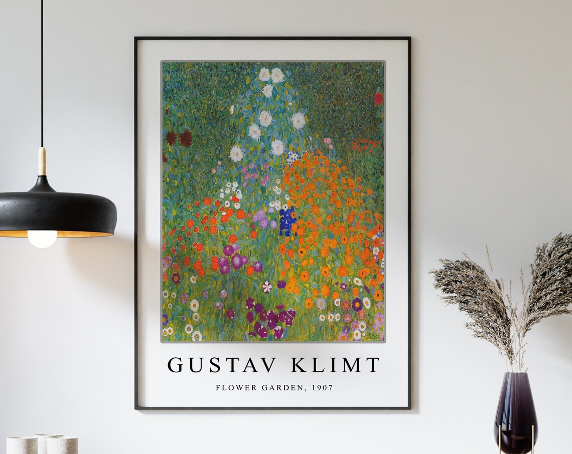 Gustav Klimt Flower Garden Art Nouveau Poster Print - Image 3
