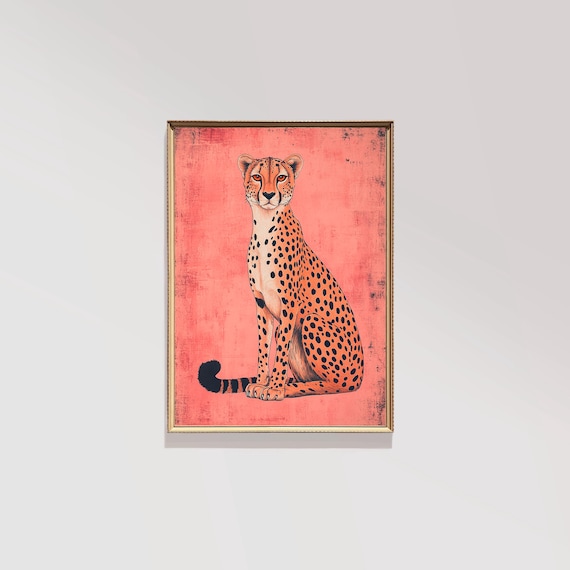 Maximalist Cheetah Art Wall Leopard Print Preppy Glam Dorm Teen Modern Trendy Instant E833