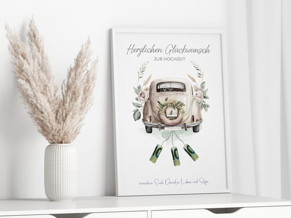 Money Gift With A Car For The Wedding Bride And Groom Gift Wedding Car Gift Pdf Personalized Gift Money Gift