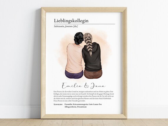 Lieblingskollegin Personalized Favorite Colleague Definition Portrait Poster