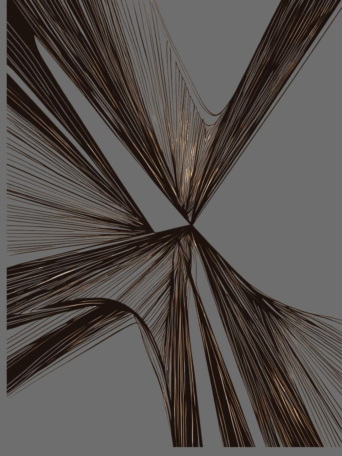 Gray Lightning Abstract Line Art Print - Image 3