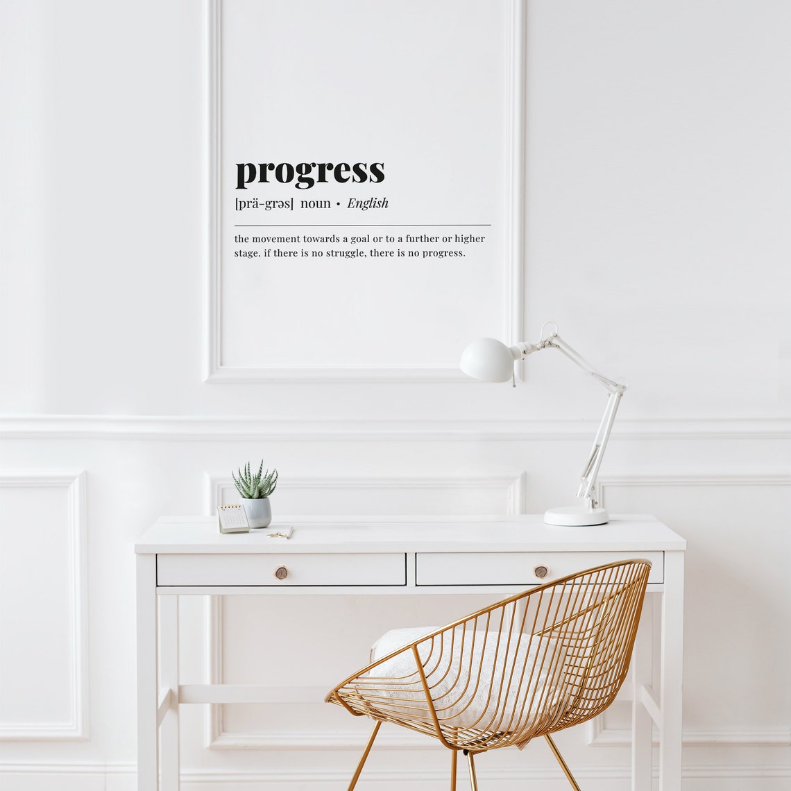 Progress Definition Growth Mindset Motivational Typography Poster - Image 4