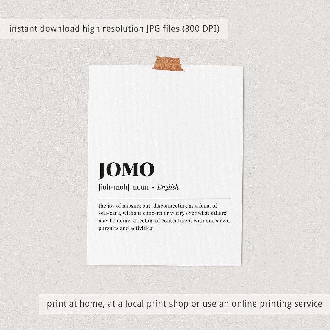 Jomo Meaning Funny Introvert Wall Art Print - Image 2