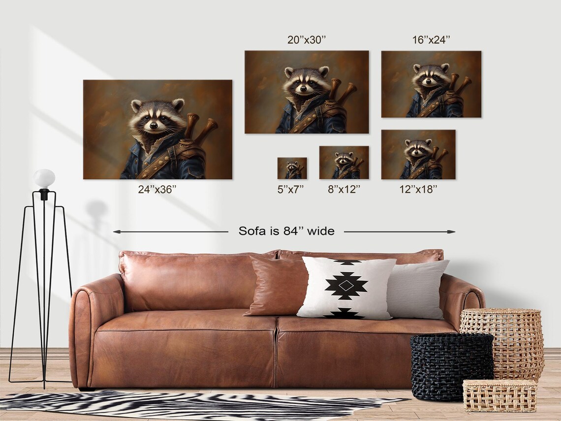 Charming Raccoon as Victorian Sailor in Naval Coat Portrait Poster - Image 3