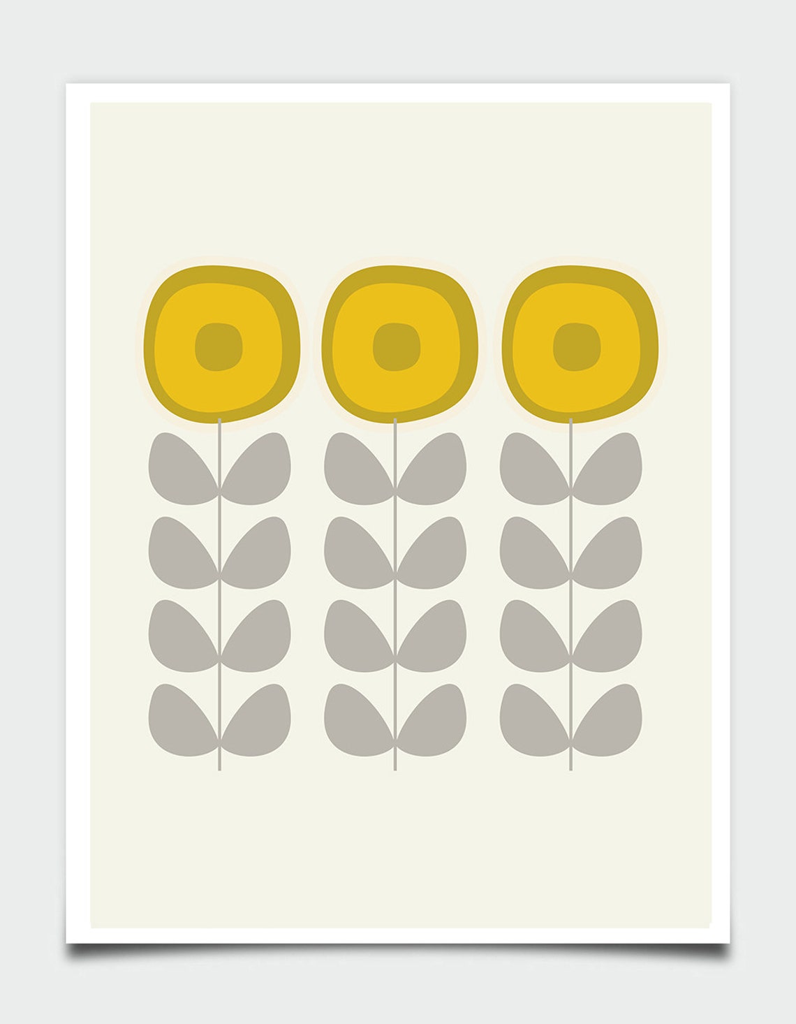 Retro Yellow Bloom Scandi Flower Mid Century Modern Wall Poster - Image 4