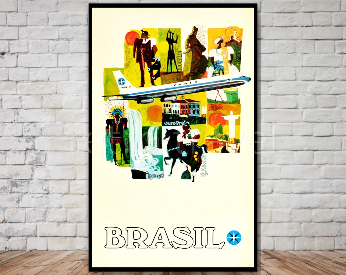 Brazil Travel Poster, Instant Retro Travel Print