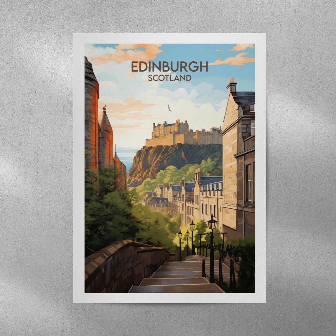 Edinburgh Castle Travel Poster, Scotland Travel Print - Image 4