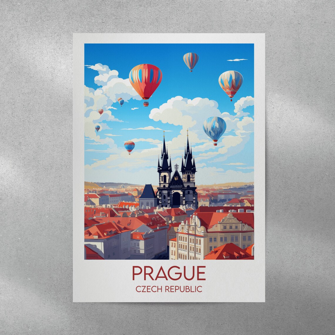Prague Travel Poster, Custom Personalized Gift - Image 4
