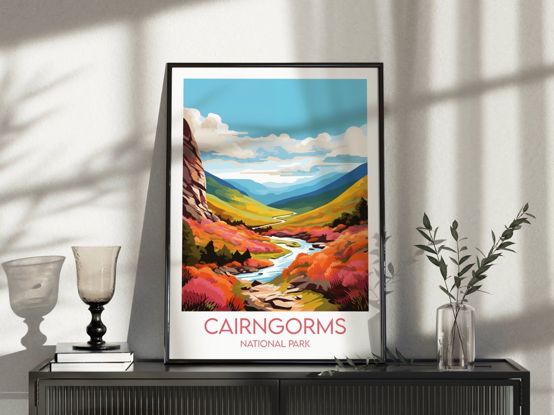 Cairngorms National Park Fall Colors River Valley Scenic Travel Poster - Image 3