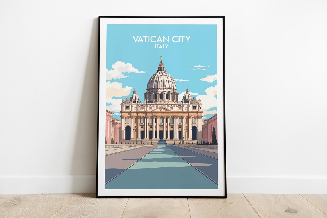 St Peters Basilica Vatican City Italy Modern Style Travel Poster