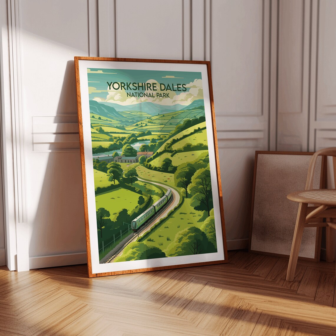 Yorkshire Dales National Park Countryside Train Vista Travel Poster - Image 4