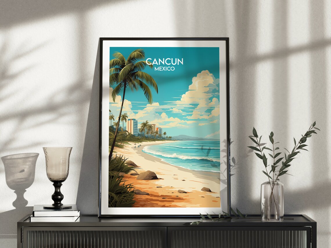 Cancun Custom Personalised Wedding Gift Poster - Image 4