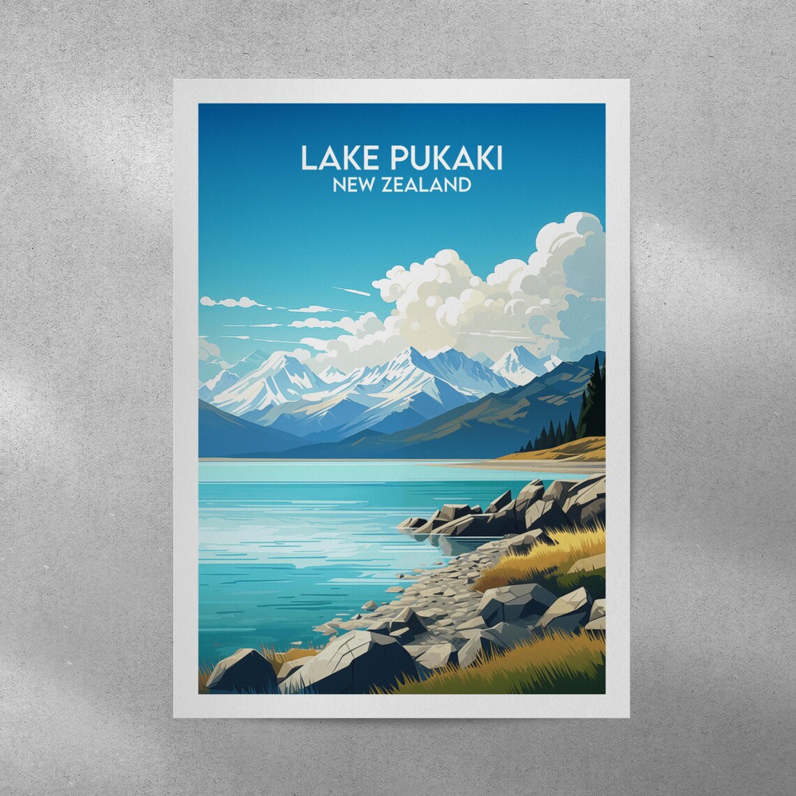 Lake Pukaki New Zealand Turquoise Water Snow Peaks Travel Poster - Image 4