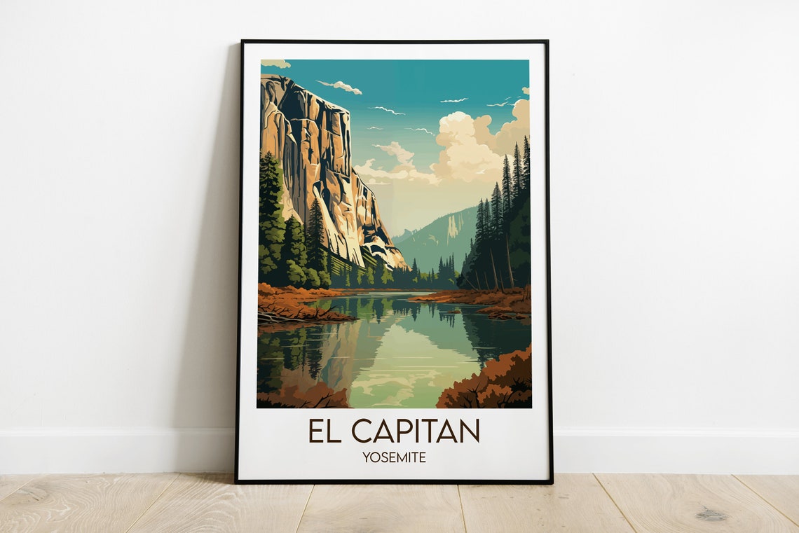El Capitan Yosemite National Park Granite Monolith Vintage Poster