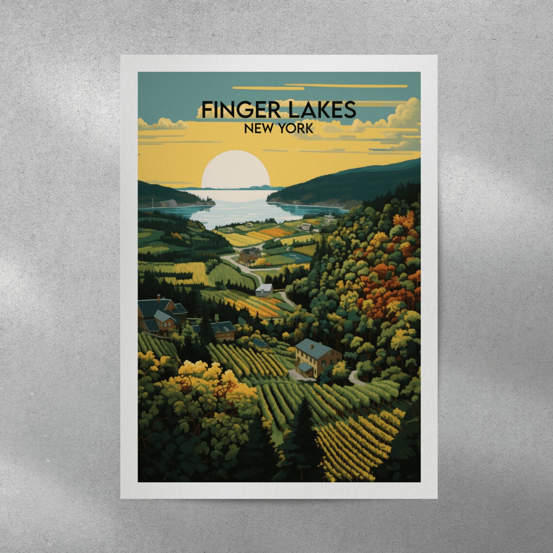 Finger Lakes Travel Poster, New York Art Print - Image 2